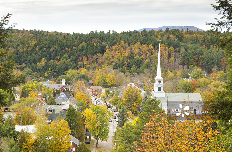 佛蒙特州斯托航拍图片素材