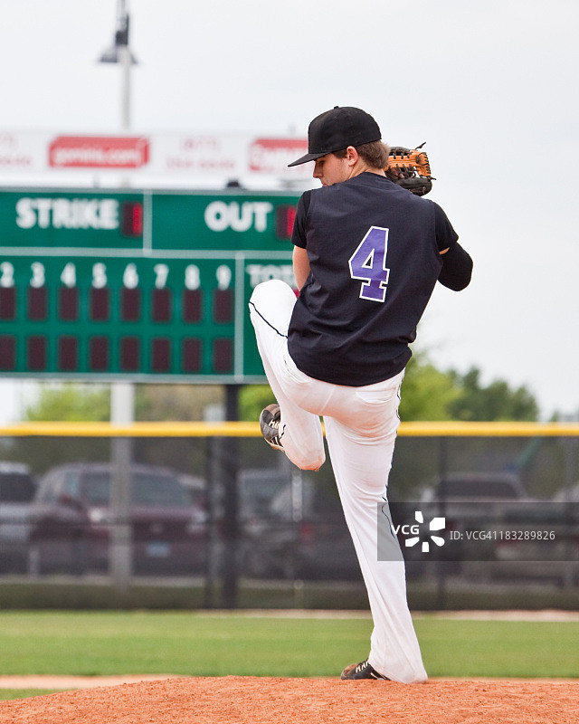 投手准备在球场上投球图片素材