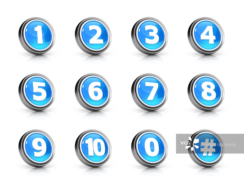 光泽数字图标集图片素材