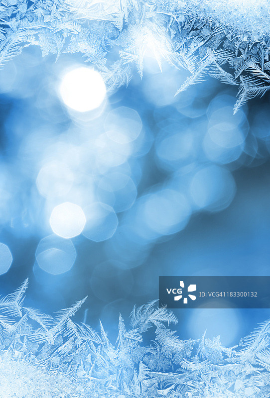 玻璃上的冰花边框图片素材