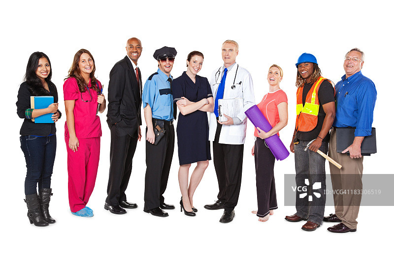 大群不同职业的专业人士图片素材