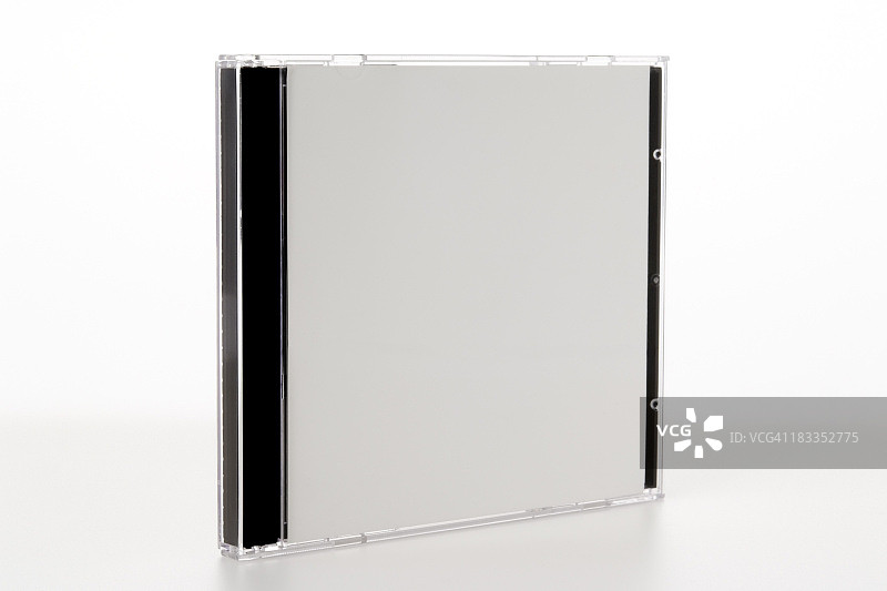 白色背景空白塑料CD盒特写镜头图片素材