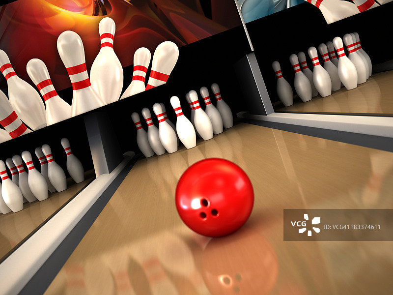 保龄球全中图片素材