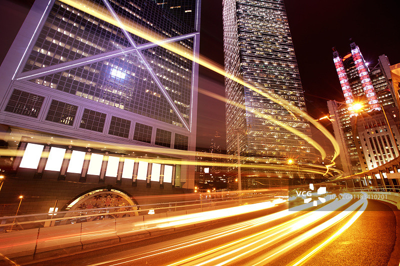 香港夜间交通图片素材
