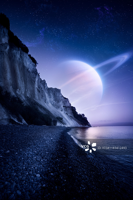 山海夜景图片素材