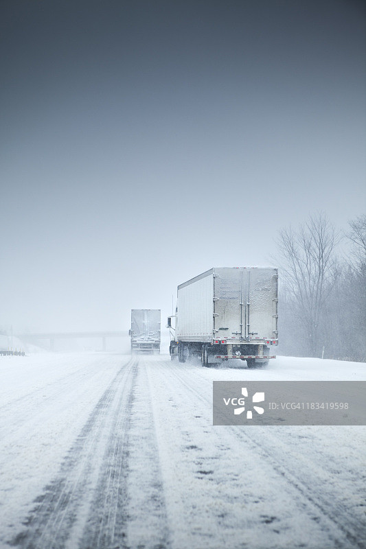 高速公路上的暴风雪图片素材