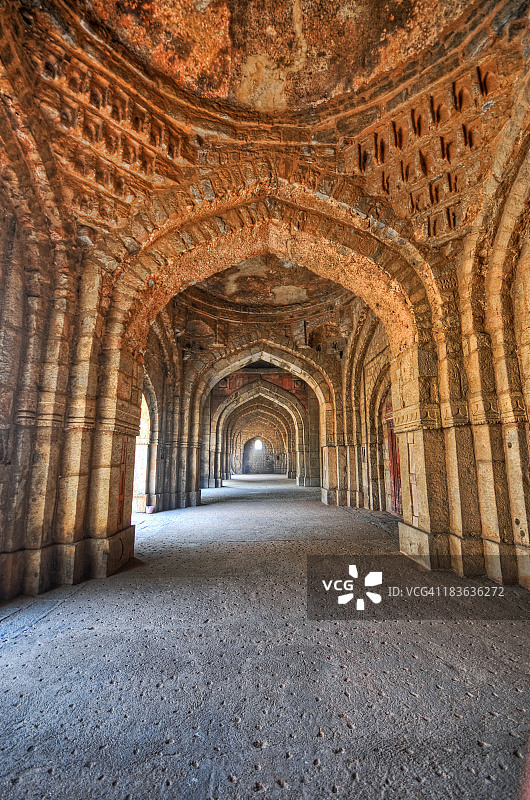 新德里贾玛里卡玛利清真寺内的拱门图片素材