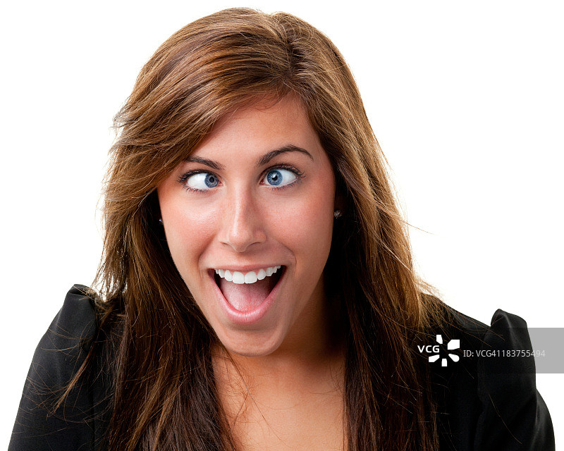 年轻女子斗鸡眼图片素材