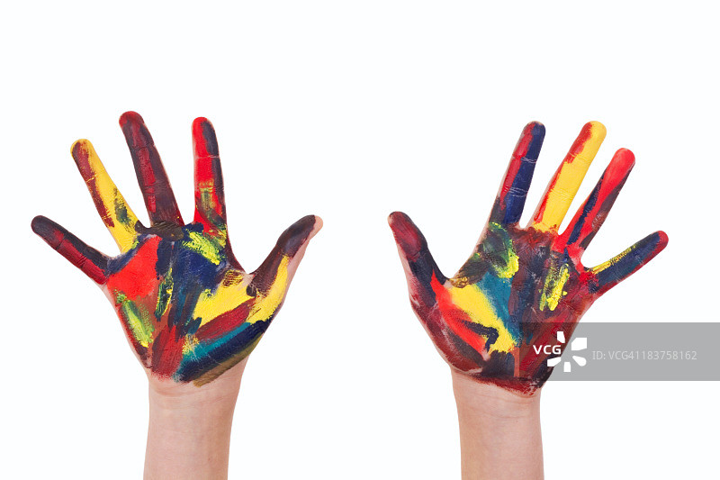 儿童彩绘手图片素材