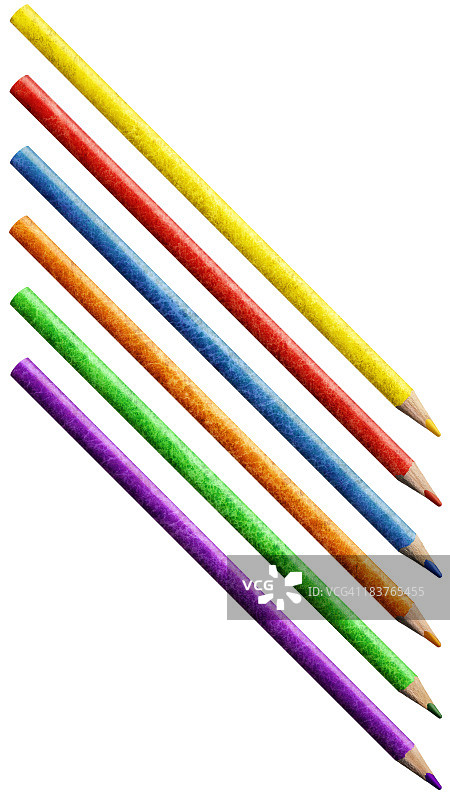 白色背景上的高分辨率彩色蜡笔图片素材