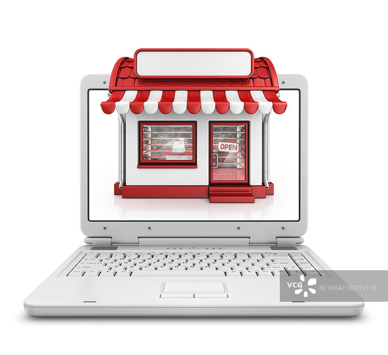 笔记本电脑中的商店图片素材