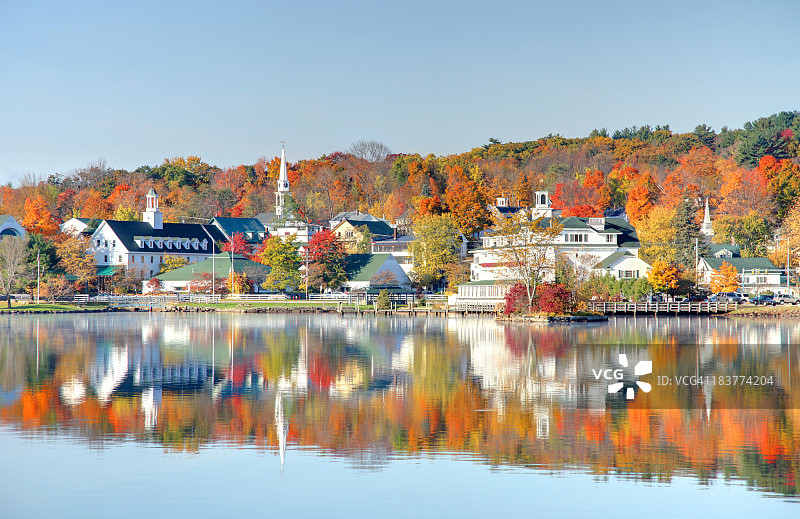 温尼珀索基湖的秋色图片素材