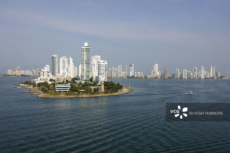 海湾中的哥伦比亚卡塔赫纳图片素材