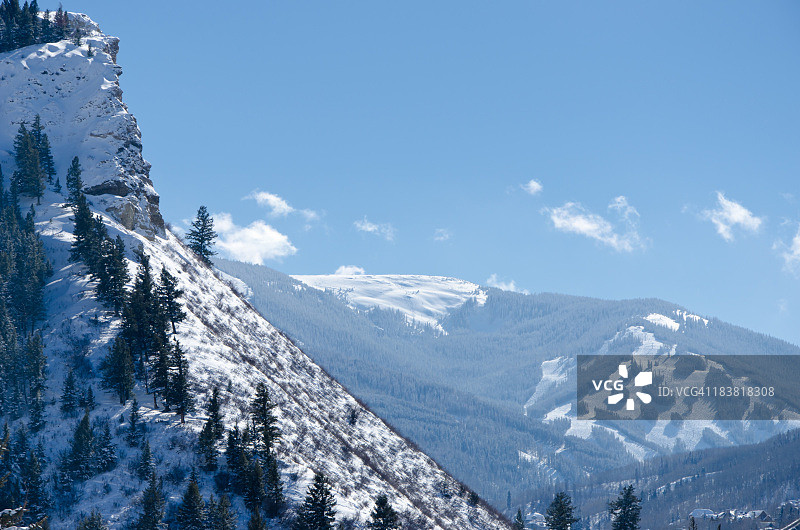 比弗 creek 滑雪道景色图片素材