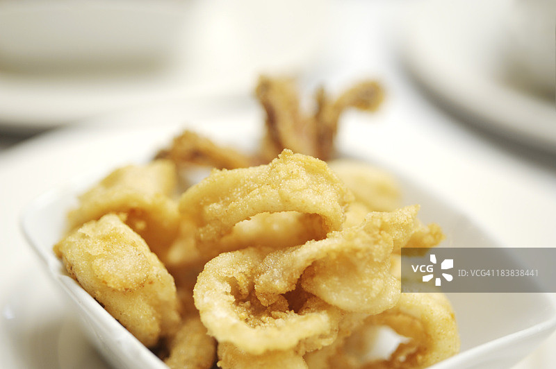 油炸鱿鱼圈图片素材