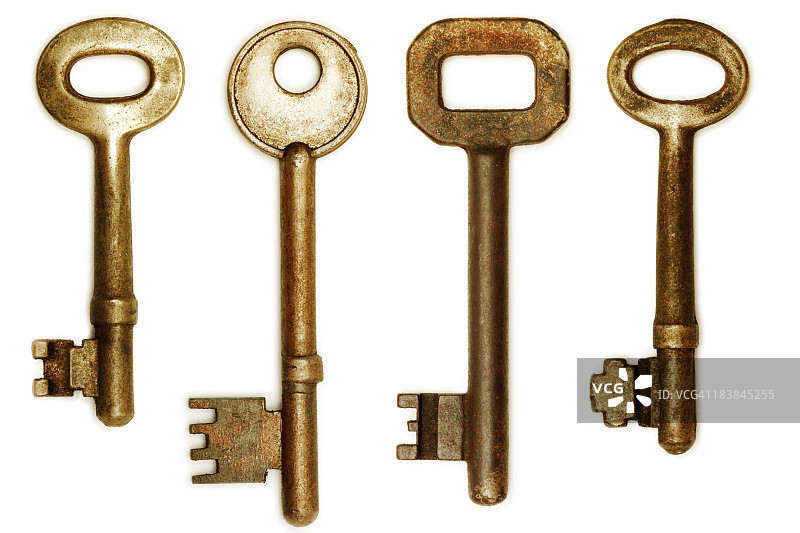 旧钥匙（带剪切路径）图片素材