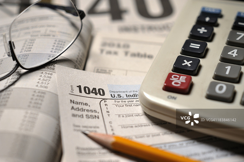 1040表格特写图片素材