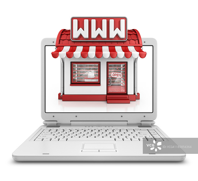 笔记本电脑中的商店图片素材