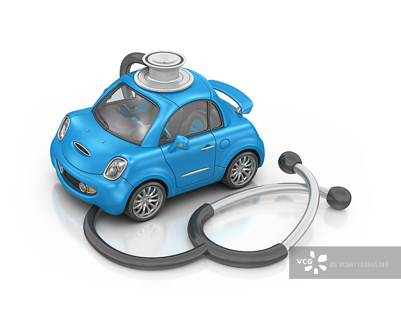 汽车与听诊器图片素材