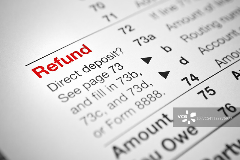 财务美国国税局纳税申报表图片素材