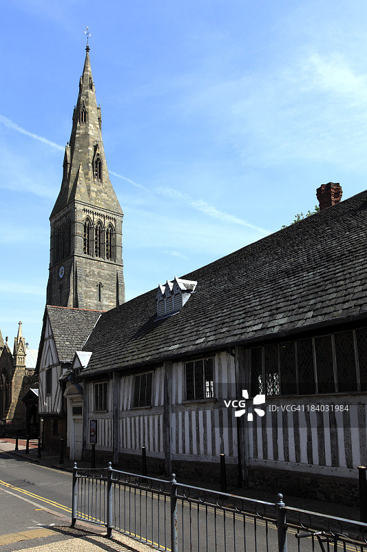 夏季的莱斯特大教堂景观图片素材