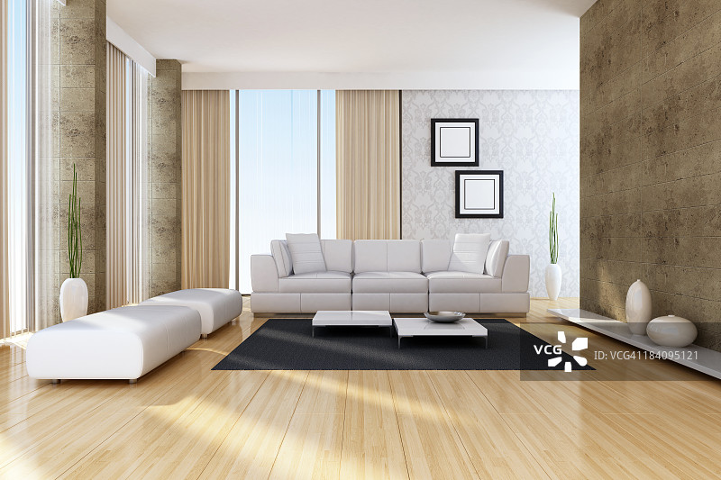 现代顶层公寓室内设计图片素材