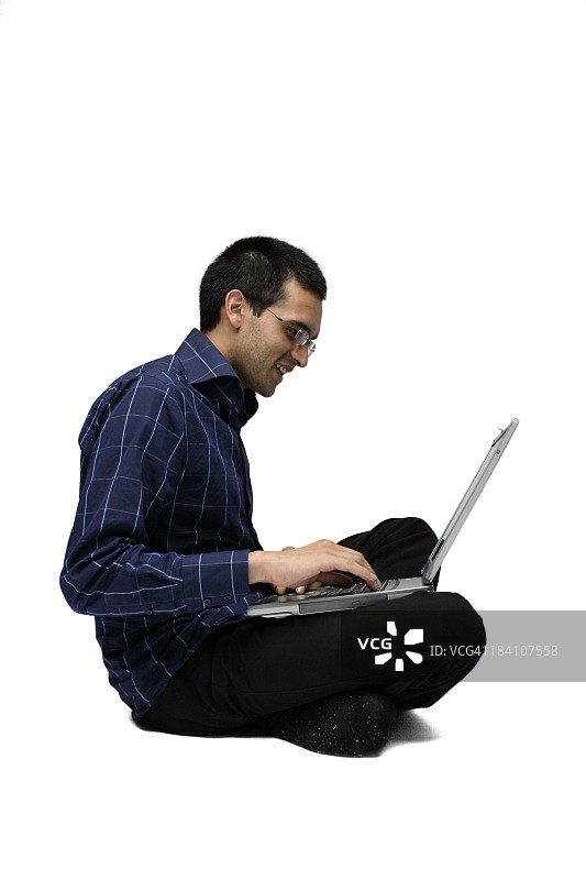 笑容满面的印度媒体人图片素材