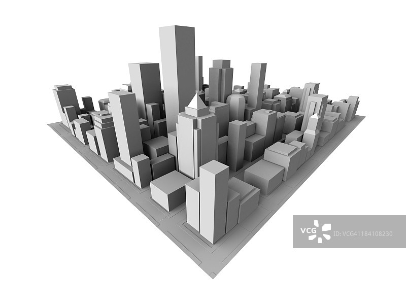 灰色3D城市2.5D视角图片素材