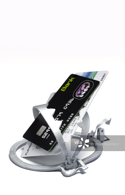 卡住的信用卡图片素材