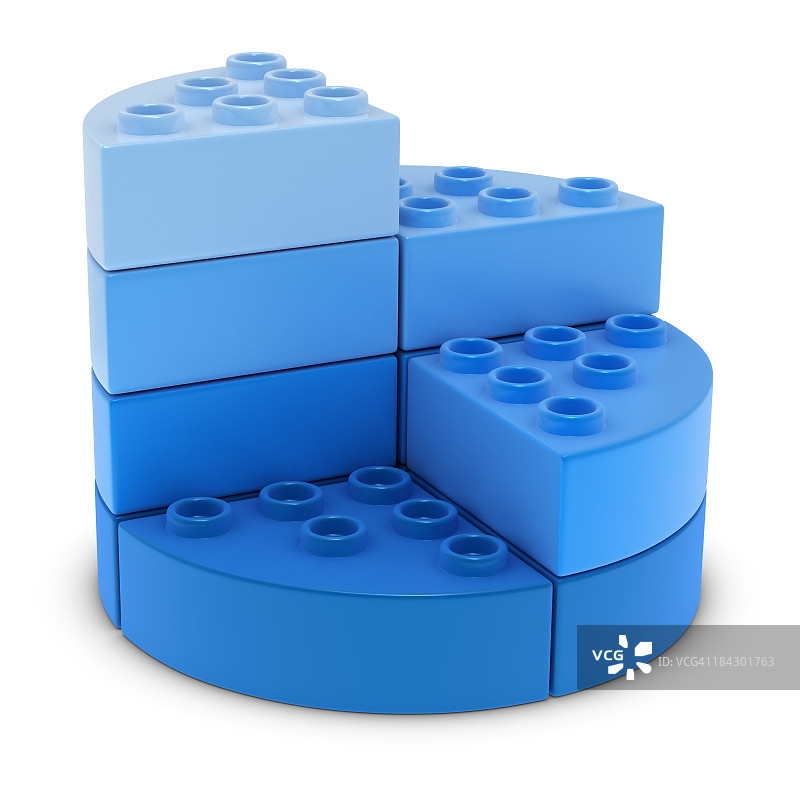 塑料积木饼图图片素材