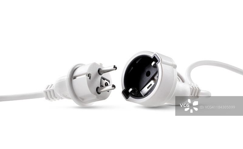 已拔出的电源线插头和插座图片素材
