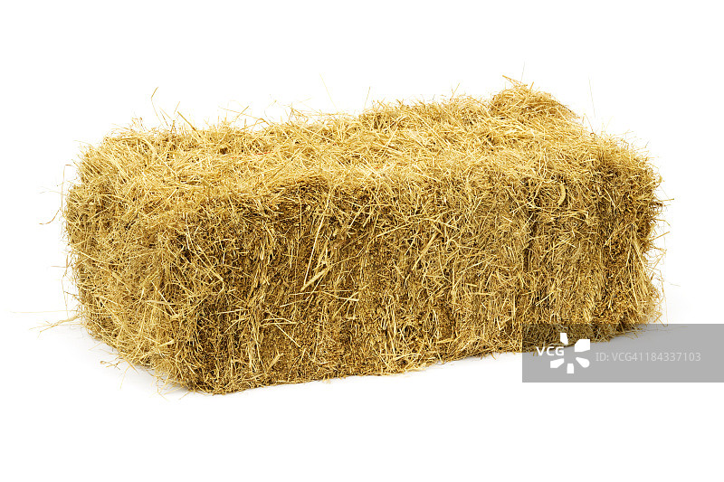白色背景下的孤立干草捆图片素材