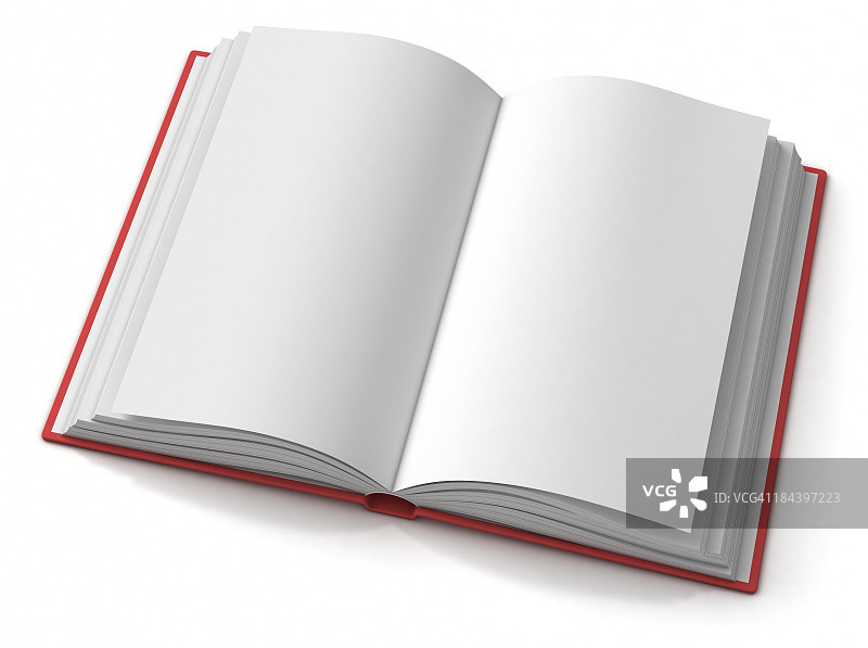 打开的空白精装书图片素材