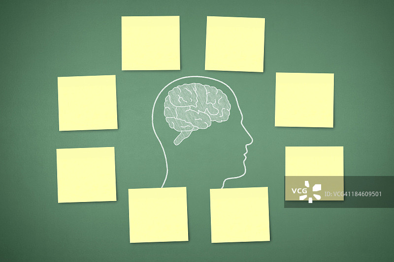 黑板上的人脑图片素材