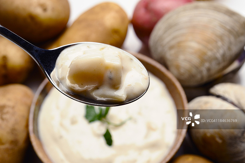 蛤蜊浓汤图片素材