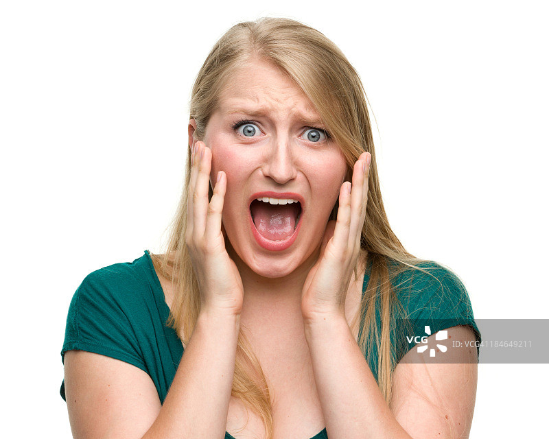 害怕的年轻女人图片素材