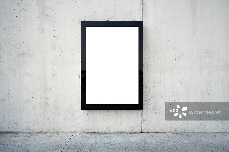 墙上的空白banner图片素材