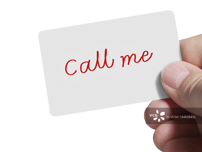 手持卡片（白色背景，带裁剪路径）图片素材