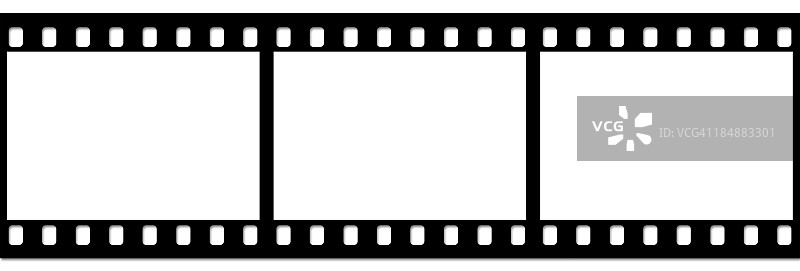 白色背景上的幻灯片胶片图片素材