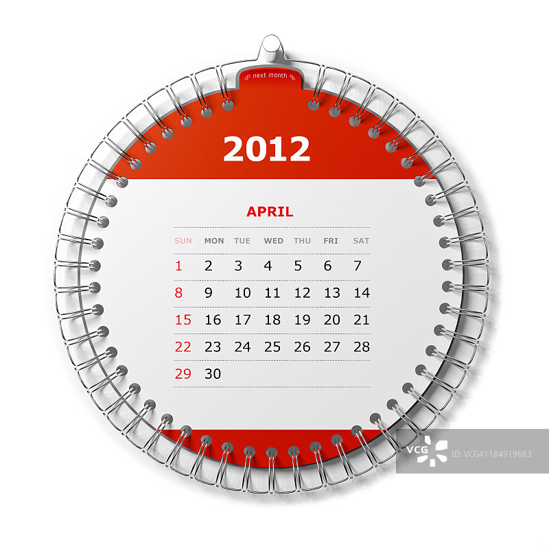 2012年4月桌面台历图片素材