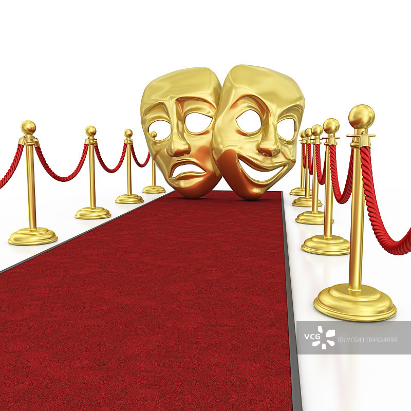 戏剧面具和红地毯图片素材