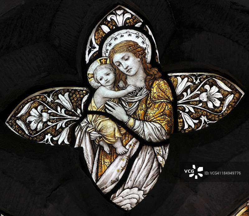 耶稣降生主题窗户图片素材