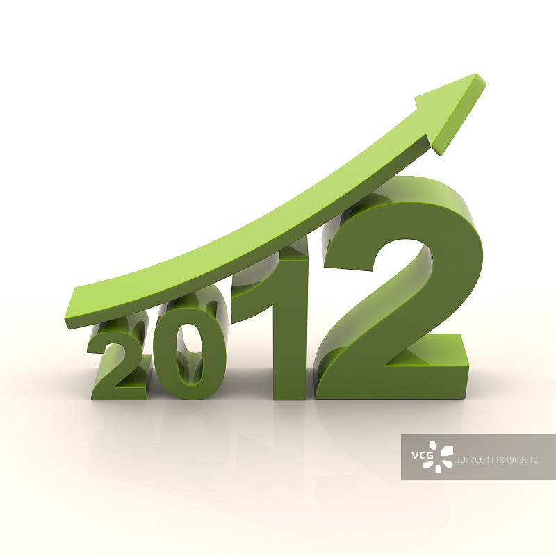 带箭头的2012年增长图片素材