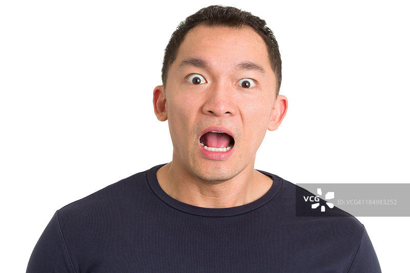 震惊的亚洲男人图片素材