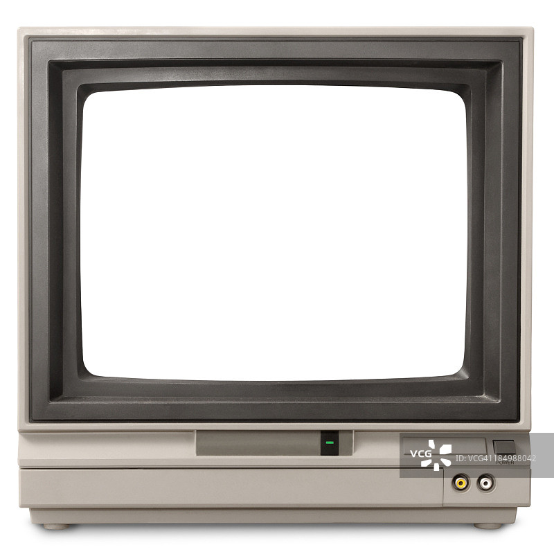 20世纪80年代早期的空白电脑屏幕，类似早期电视机图片素材