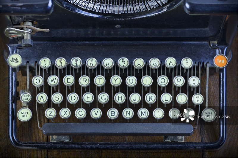 古董打字机键盘图片素材