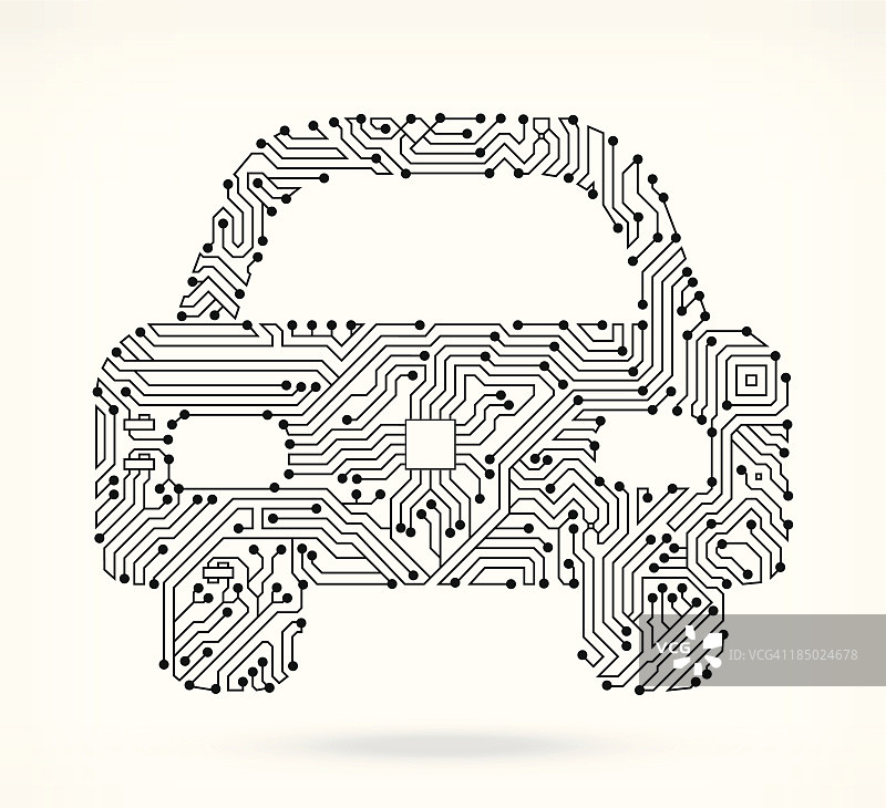 电路板上的汽车前视图图片素材