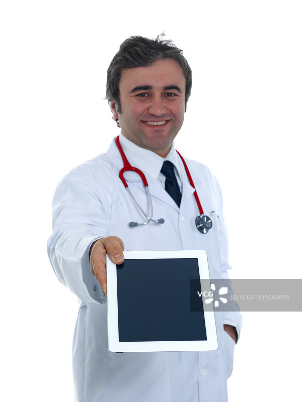 医生使用数字平板电脑图片素材