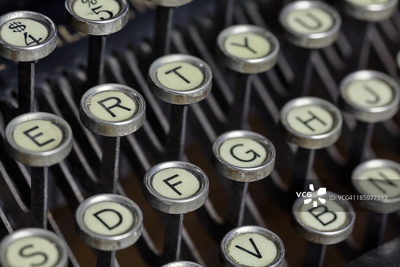 古董打字机键盘图片素材