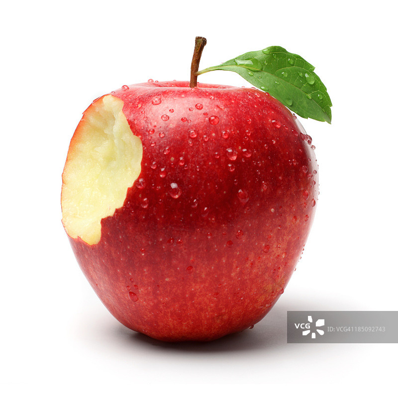 咬了一口的红苹果图片素材